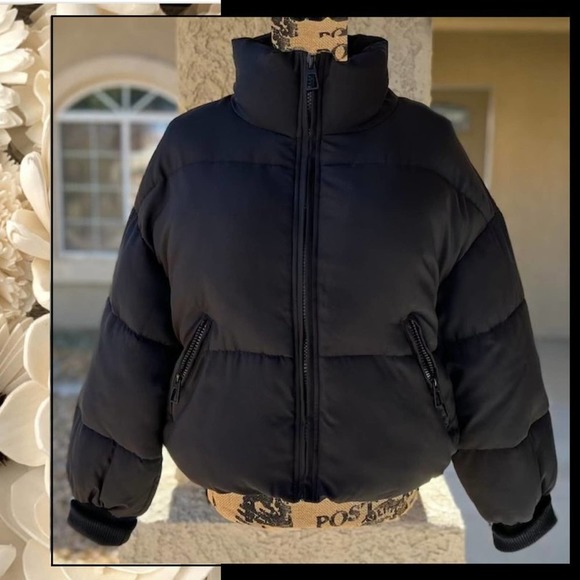 Princess Polly ABE Puffer Jacket Black Eco Size 6 - Picture 2 of 7